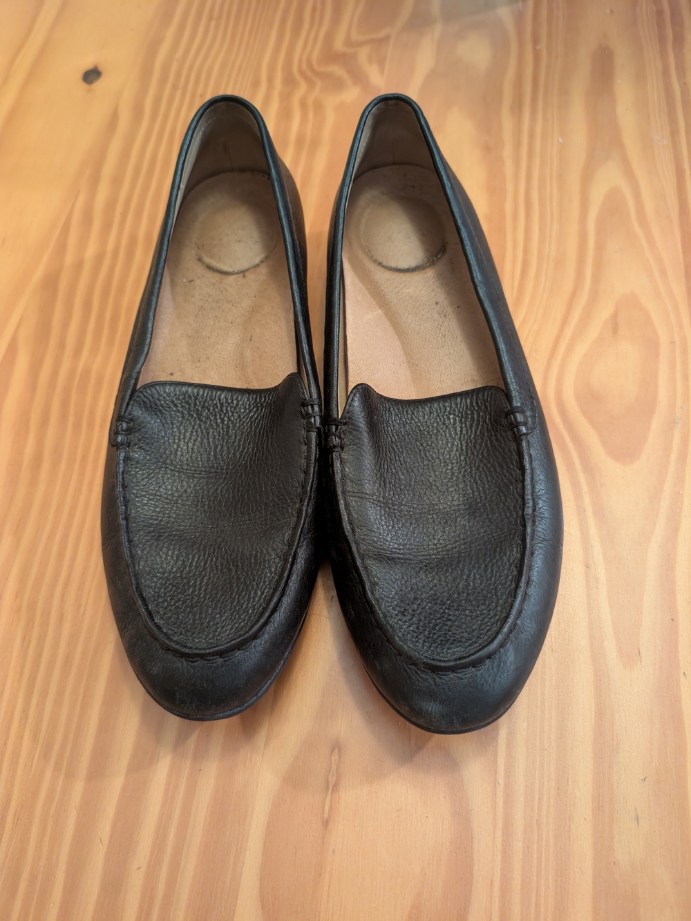 Dansko Black Leather Slip-On Loafers